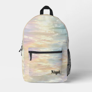 Opal Iridescente Holografische Schoolrugzak Bedrukte Rugzak