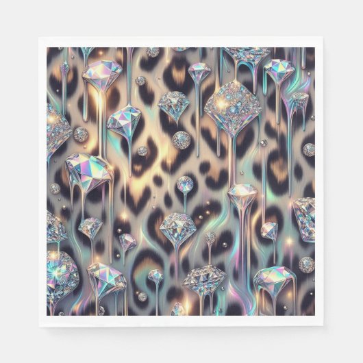 Opal Luipaardprint Luxe Servetten (Voorkant)