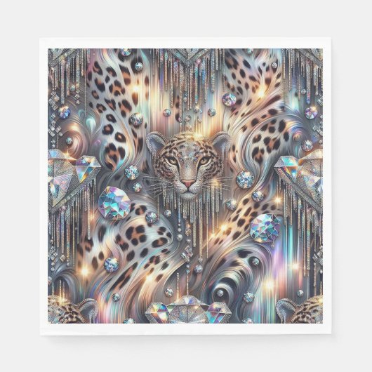 Opal Luipaardprint Luxe Servetten (Voorkant)