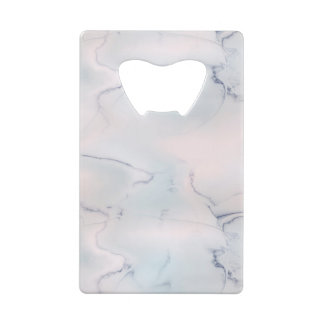 Opal Marble White Blue Stone Black Kredietkaart Flessenopener