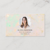 Opal Minimalist Photo with QR Code Social Media Visitekaartje (Voorkant)