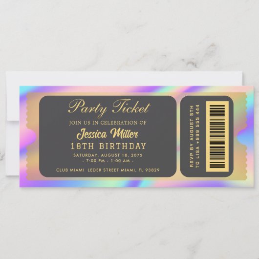Opal Party Ticket Invitation Kaart (Voorkant)