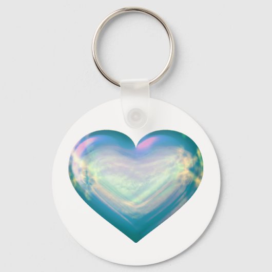 Opal Satin Heart Sleutelhanger (Voorkant)