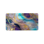 Opal Steen Achtergrond Cosmetica Dropper Fles Etiket (Voorkant)