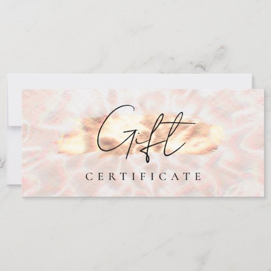 Opal Stone Achtergrond Cadeaubon Roos Gold (Voorkant)