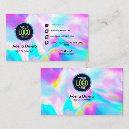 Opal Stone Luxury Business Card Design Visitekaartje (Voorkant / Achterkant)