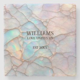 Opal Stone Pastel kleur gepersonaliseerd Stenen Onderzetter