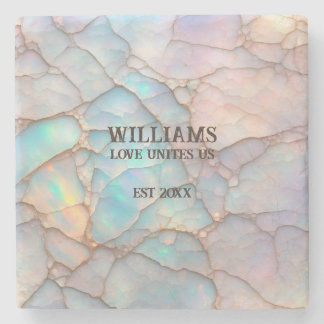 Opal Stone Pastel kleur gepersonaliseerd Stenen Onderzetter
