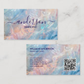 Opal Stone texture Logo QR Code Business Card Visitekaartje (Voorkant / Achterkant)