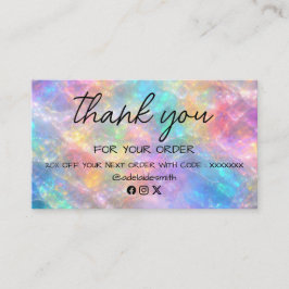 opal stone thank you business card visitekaartje