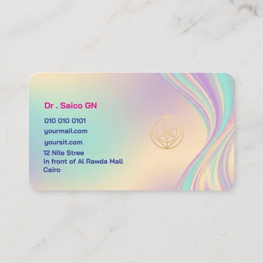 Opal Style Minimal Layout Design Template Visitekaartje (Achterkant)