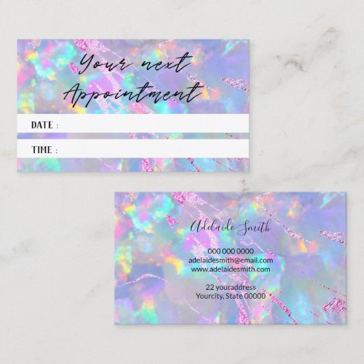 opal texture carte de rendez-vous photo (Devant / Derrière)