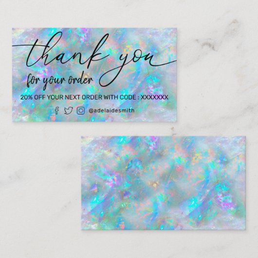 Opal Texture Dank u visitekaartje (Voorkant / Achterkant)