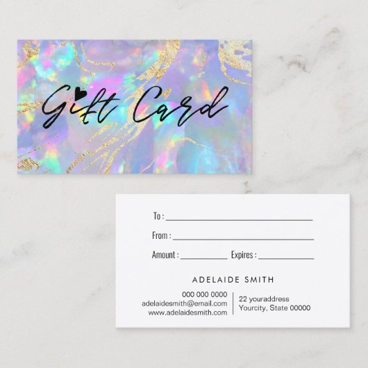 opal texture gift visitekaartje (Voorkant / Achterkant)