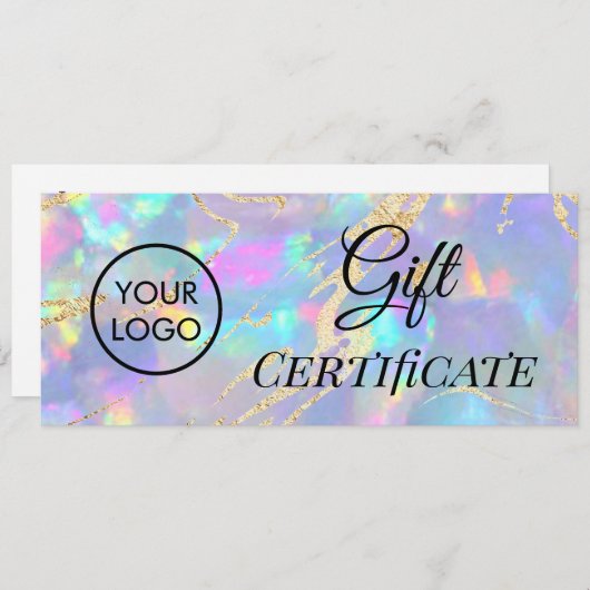 opal texture logo gift certificaat (Voorkant / Achterkant)