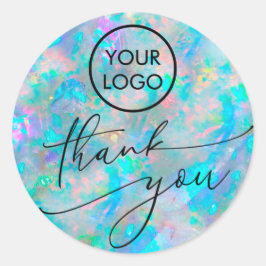 Opal textuur Dank u Classic ronde sticker