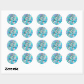 Opal textuur Dank u Classic ronde sticker (Vel)