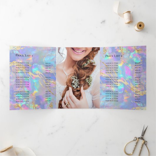Opal Tri-Fold Brochure Drieluik Uitnodiging (Binnen)