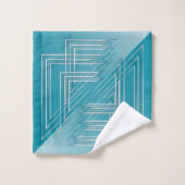 Opal Turquoise blanc (Gant de toilette)