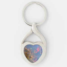 Opal Twisted Heart Metal Sleutelhanger
