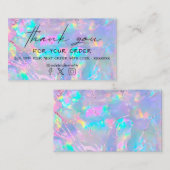 opal violet feuille merci carte de visite (Devant / Derrière)