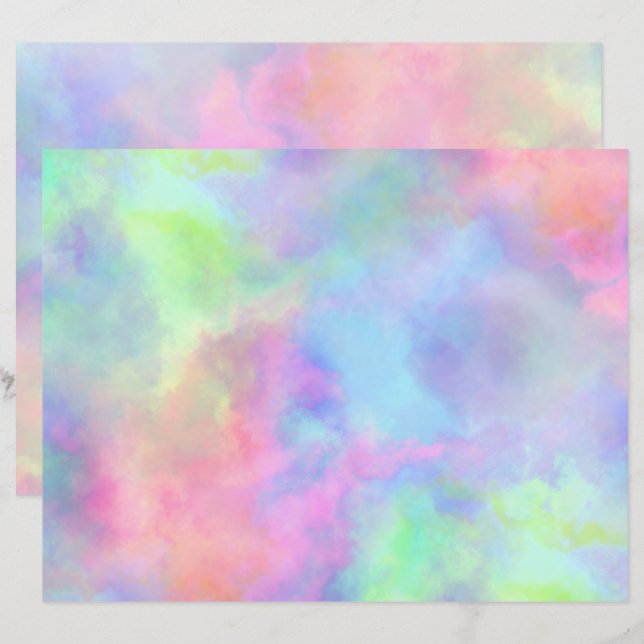 Opal waterverf splash: Papierblad (Voorkant / Achterkant)