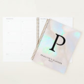 Opale holographique iridescent monogramme chic (Devant avec enveloppe)