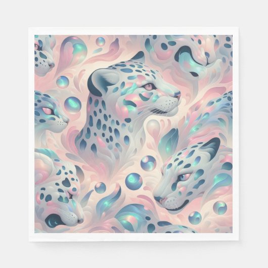 Opale leopardprint luxe servetten (Voorkant)