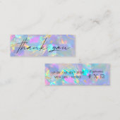 Opale steen Dank u mini visitekaartje (Voorkant / Achterkant)