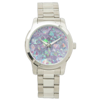 Opalescent Geode Crystal - Paars/blauw, Horloge