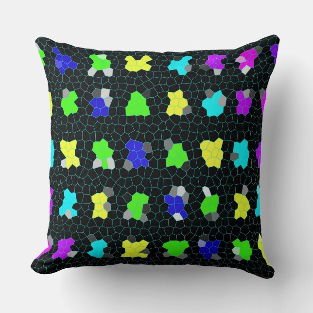 Opalescent kleurrijke Glas in lood controles, Kussen (Voorkant)