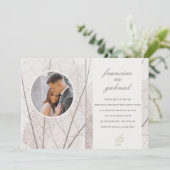 Opaque Leaves Photo Rehearsal Dinner Party Kaart (Staand voorkant)