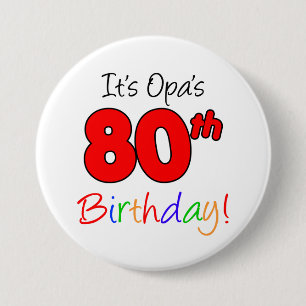 Opa's 80e verjaardag Duitse opa Button