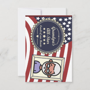 Opa's All-Star Badge USA Vlag Ontwerp Bedankkaart