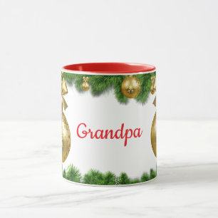 Opa's kerstbeker, rode binnenkant, mok