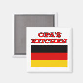 Opa's Kitchen Grandpa German Flag Magneet (Voorkant / Achterkant)