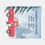 Opa's kleinkinderen Red Truck Dog Fleece Deken (Voorkant (Horizontaal))