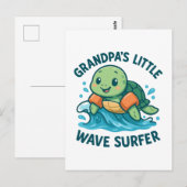 Opa's Little Wave Surfer Schattigee Schildpad Briefkaart (Voorkant / Achterkant)