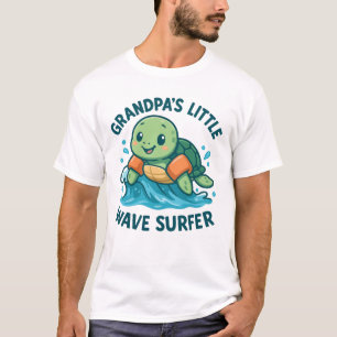 Opa's Little Wave Surfer Schattigee Schildpad T-shirt
