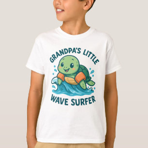 Opa's Little Wave Surfer Schattigee Schildpad T-shirt