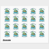 Opa's Little Wave Surfer Schattigee Schildpad Vierkante Sticker (Vel)