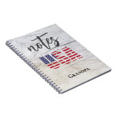 Opa's Naam, Patriottisch USA Vlag Spiraal Notitieb Notitieboek (Rechterzijde)