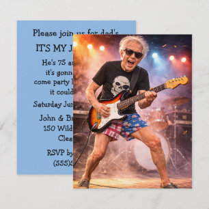 Opa's Rock Star Feest Digitale Download Uitnodigin Kaart