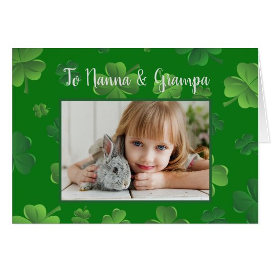 Opa's Wenskaart van St. Patricks Day Grandouders (Voorkant Horizontaal)