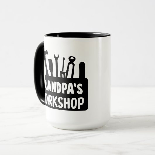 Opa's workshop voegt tekst toe mok (Voorkant links)