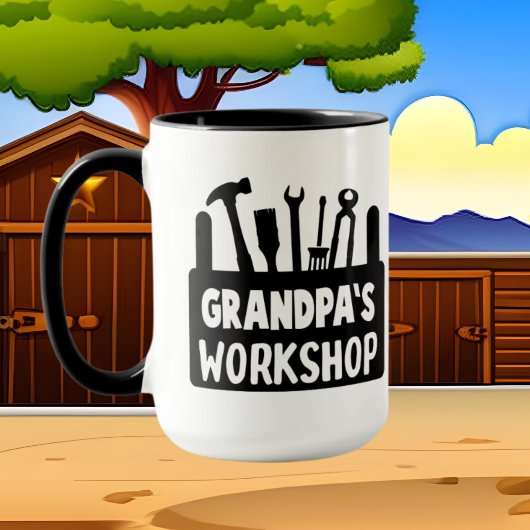 Opa's workshop voegt tekst toe mok