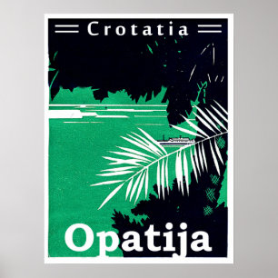 Opatia, Kroatië, Adriatische zee, twee gekleurde v Poster