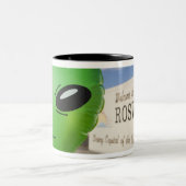 Opblaasbare buitenaardse met Welkom bij Roswell-si Tweekleurige Koffiemok (Center)