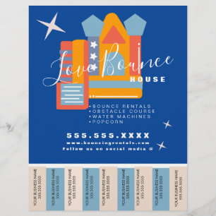 Opblaasbare Castle Jump House Bounce Party Rentals Flyer