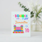 Opblaasbare springplank uitnodiging briefkaart (Staand voorkant)